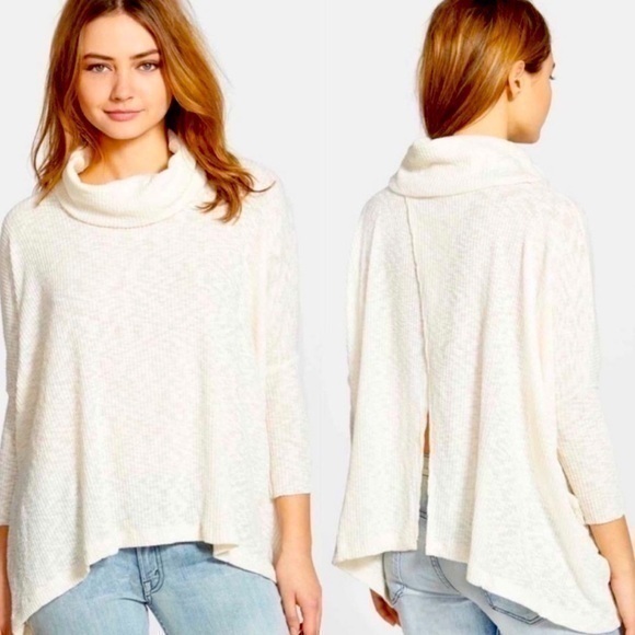 NWOT Free People Beach Ribbed Turtleneck w/open V-Back - S - Picture 1 of 5